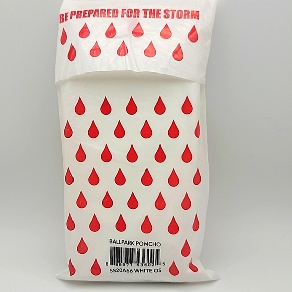 Supreme White and Red Ball Park Rain Poncho Unisex - Picture 2 of 5